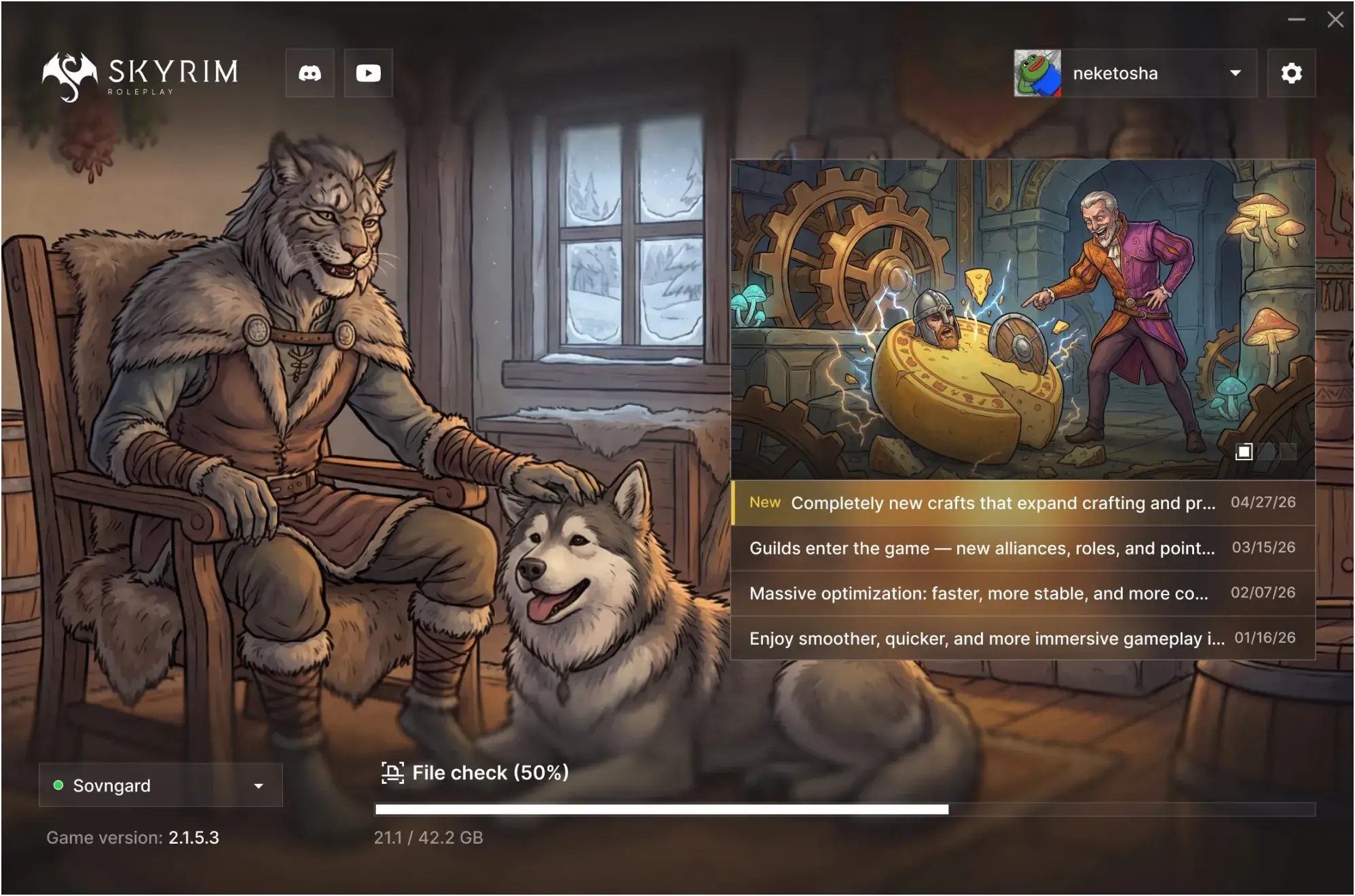 Скриншот лаунчера Skyrim Role Play